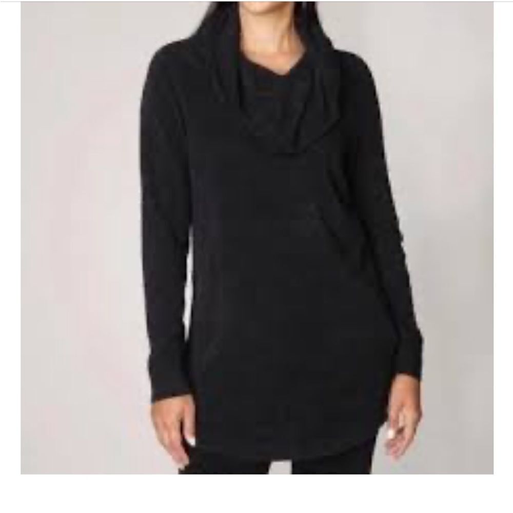Barefoot Dreams cozy chic ultra lite cowl neck tunic, color black 1X NWT